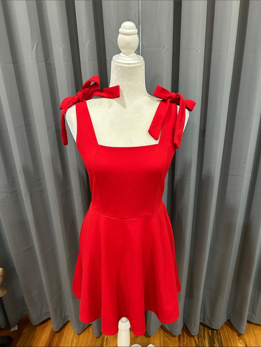 miami Red Bow Strap Dress